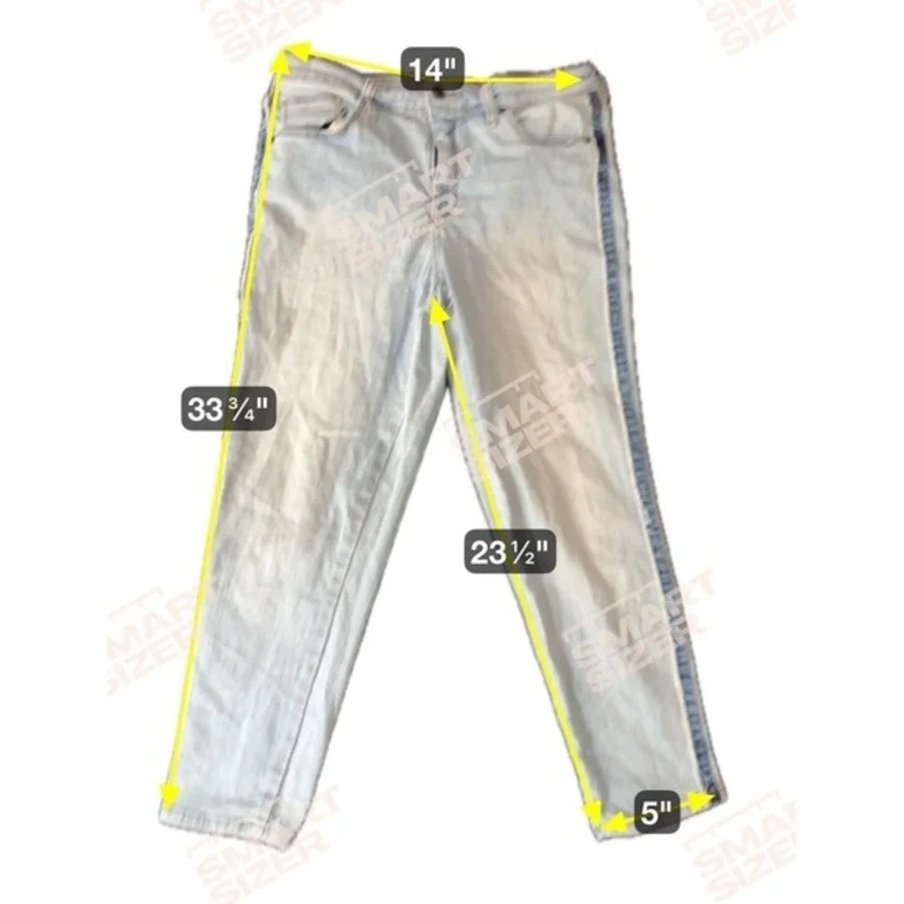 Universal Thread Women Size 10/30R High Rise Skinny Side Stripe Light Wash Jeans
